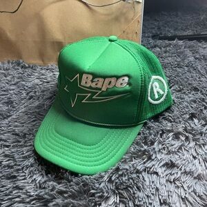 Green Bape Mesh Cap with Bapesta Star Logo